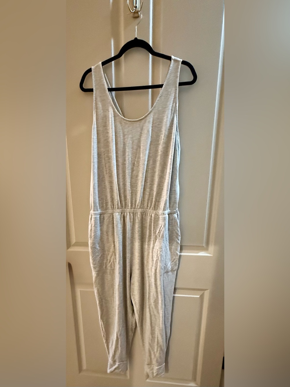 Market & Spruce Light Gray Sleeveless Midi Jumpsuit
